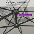 thumbnail image 6 of PURPLE LEAF 8 FT Outdoor Umbrella with Base Patio Cantilever Aluminum Umbrella with 3 Years Fade Resistance Recycled Fabric Offset Square with 360-degree Rotation for Deck Garden, Pebble Grey, 6 of 12