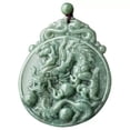 thumbnail image 5 of K-KED Natural Grade A Jade Jadeite Men Women Pendant Zodiac Round Dragon Phoenix Gift-Phoenix, 5 of 7