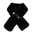 thumbnail image 2 of Eoperou Faux Pearl Buckle Wide Warm Thermal Scarf Female Autumn Winter Double-sided Imitation Mink Fur Cross Collar Scarf, 2 of 8