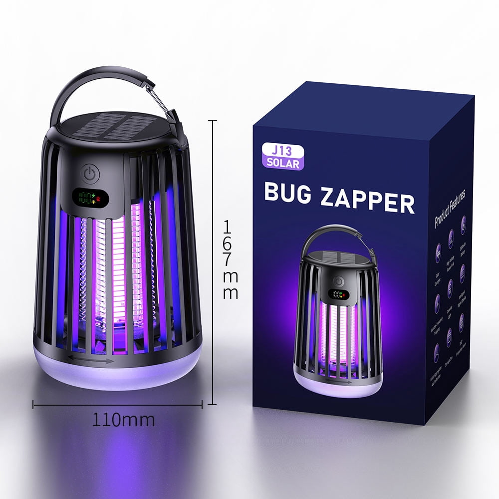 Solar-powered USB mosquito killer lamp, indoor electronic rechargeable mosquito killer lamp, camping lamp