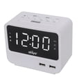 thumbnail image 1 of ahiya Digital Alarm Clock Radio FM Big LED Number Screen Adjustable Brightness Alarm Volume 3 Dimming Light Levels 24 Hours 2 Alarms 3A Battery Backup DC IN Small Compact For Desk Shelf Living Room, 1 of 7