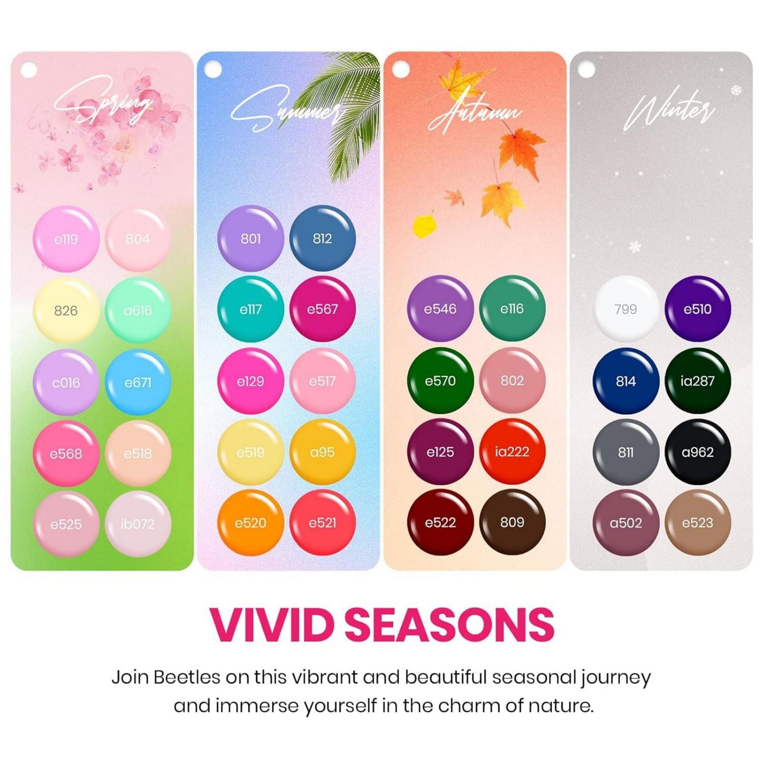 Kit de vernis à ongles gel Beetles avec lampe UV 69 pièces, spectre émotionnel 35 couleurs, kit de vernis à ongles gel avec base et top coat mat et brillant, kit de manucure toutes saisons, outils de