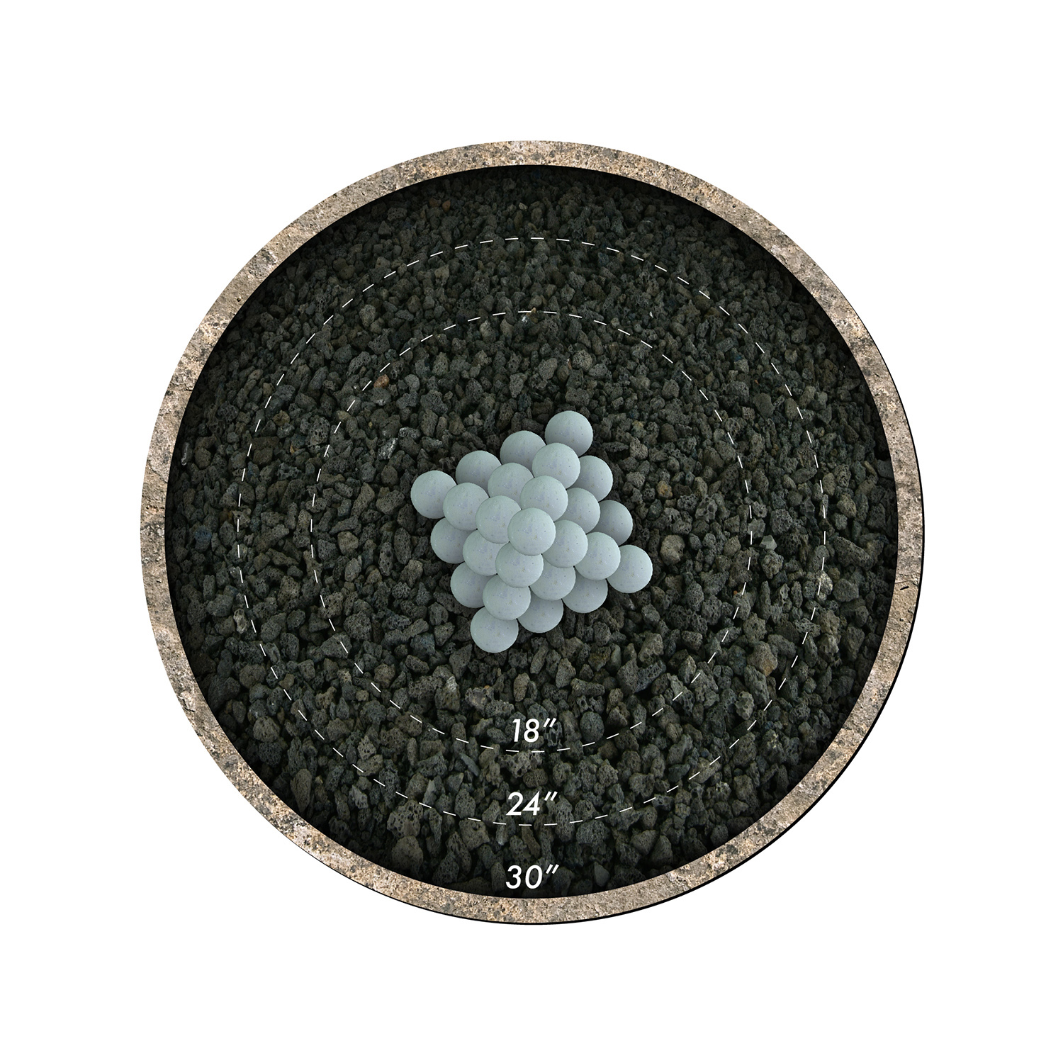 Pewter Gray, Ceramic Fire Balls | 2" Set of 30 - image 2 of 7