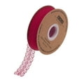 thumbnail image 1 of Unique Bargains 1.2 Inch Wide 50 Yard Lace Ribbon Floral Pattern Burgundy Red Lace Trim Ribbon for Gift Wrapping, Wedding Decor, 1 of 5