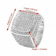 thumbnail image 6 of Charles Raymond Fully Iced Out Crystal Diamond Mens Watch w/Easy Read Date and w/Roman Numerals - Combo with Designer Hip Hop Blinged Out Bracelet and Ring- ST10226RND Silver Navy, 10, 6 of 7