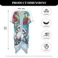 thumbnail image 6 of HELLHERO Raccoon Swing Bathing Suit Cover Up Loose Polyester Casual Long Kimono Swimsuit Cover Up, 6 of 6