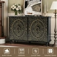 thumbnail image 5 of HLR 48"W Vintage Wood 4 Doors Sideboard Buffet Cabinet with Storage for Living Room, Credenza Black., 5 of 7