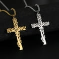 thumbnail image 4 of Zhuge Collar con colgante de árbol de la vida para hombres y mujeres, collar con cruz de árbol de la vida para hombres y mujeres, colgante de acero de titanio personalizado (negro), 4 of 5