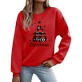 thumbnail image 2 of Cadancy Merry Christmas Sweatshirts for Women Plaid Xmas Tree Funny Print Pullover Tops Loose Crew Neck Long Sleeve Holiday Shirts Winter Vacation Party Outfits 2025, 2 of 5