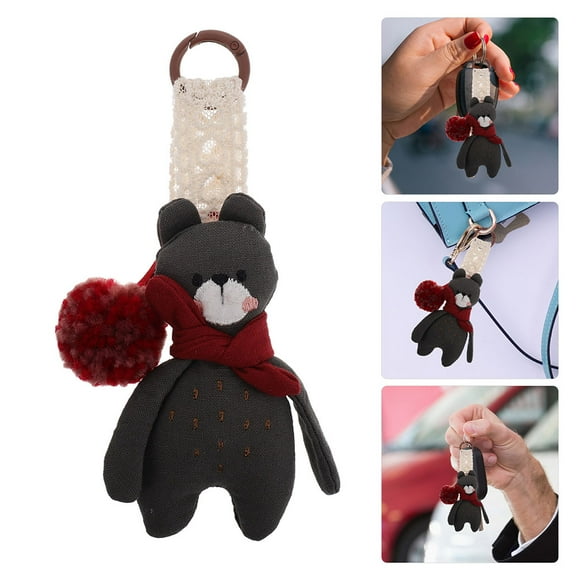LULULION 2pcs Cute Keyrings Plush Multi Cloth Accessory for Daily Use Bag