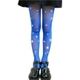 thumbnail image 3 of QATAINLAV Kids Sparkle Tights Glitter Shimmer Mesh Pantyhose High Waist Party Fishnet Stockings Blue, 3 of 4