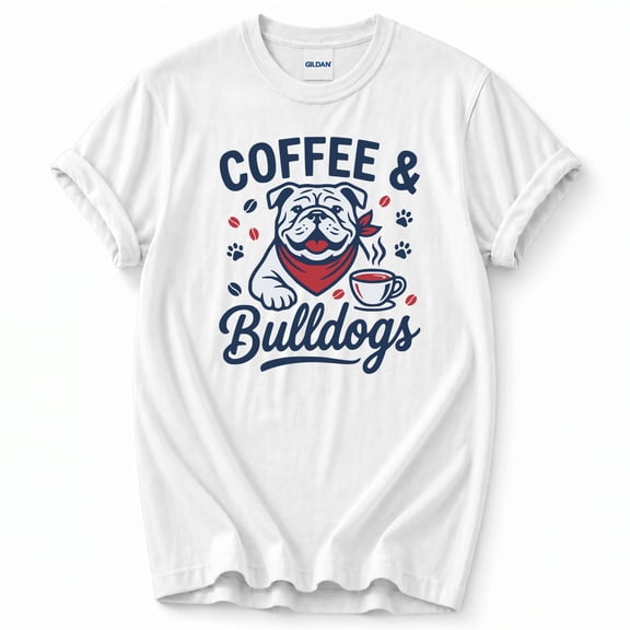 Coffee and Bulldogs T-Shirt – Funny Dog Lover Theme – Casual Wear for Pet Owners
