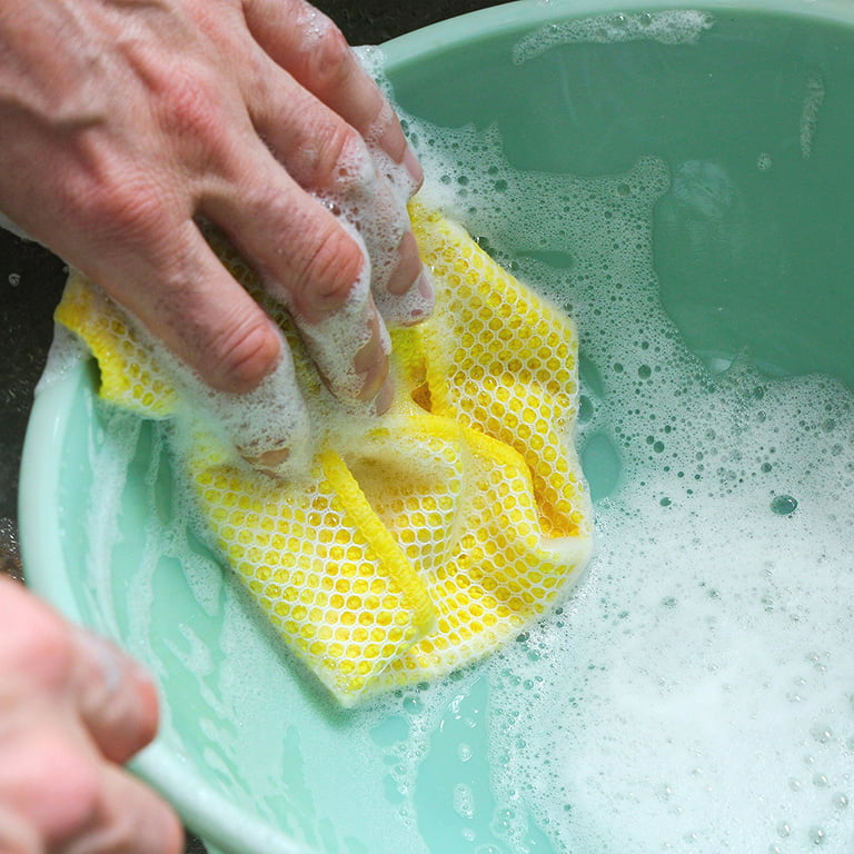 S&T INC. Honeycomb Dish Cloths with Tough Scrub Mesh, Dish Rags
