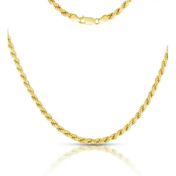 ADIRFINE 925 Sterling Silver 2mm Solid Rope Chain Necklace