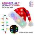 thumbnail image 1 of Gorros navideños iluminados con collar brillante, gorro luminoso de Papá Noel para niños y adultos, decoración navideña para fiesta, regalo de Navidad 2023, 1 of 4