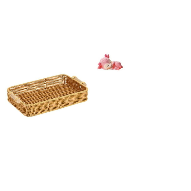 Plato De Cesta De Fruta De Resina Tejida, Bonito Cuenco De Aperitivos De Ciervo, Figura Para Dormir, Artesanía De Escritorio, Decoración De Mesa, Comedor Para El Hogar, Mano De Obra Fina