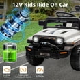 thumbnail image 2 of Lumiparty 12V Ride On Toy, Kids Ride On Truck Car with Remote Control, Steering Wheel Music, Kid Electric Vehicles with Led Lights, 2 Speeds, for Age 3-5, White, 2 of 7