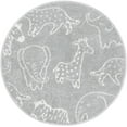 thumbnail image 6 of Unique Loom Whimsy Kids Collection Area Rug - Safari Animals (3' 3" Round Gray/Ivory) Perfect For Kids Bed Room/Nursery Room/Living Room/Class Room/Play Room, 6 of 6