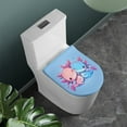 thumbnail image 2 of ZIATUBLES Toilet Bowl Lid Cover with Elastic Edge Washable Reusable Toilet Lid Cover Stretch Durable Toilet Lid Cover Bathroom Decor Accessories, Axolotl, 2 of 6