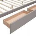 thumbnail image 5 of Queen Upholstered Storage Bed, Upholstered Platform Bed with 2 Drawers and 1 Twin XL Trundle, Wood Bed Frame with Button Tufted Upholstered Headboard and Wooden Slat Support, Light Gray, 5 of 7