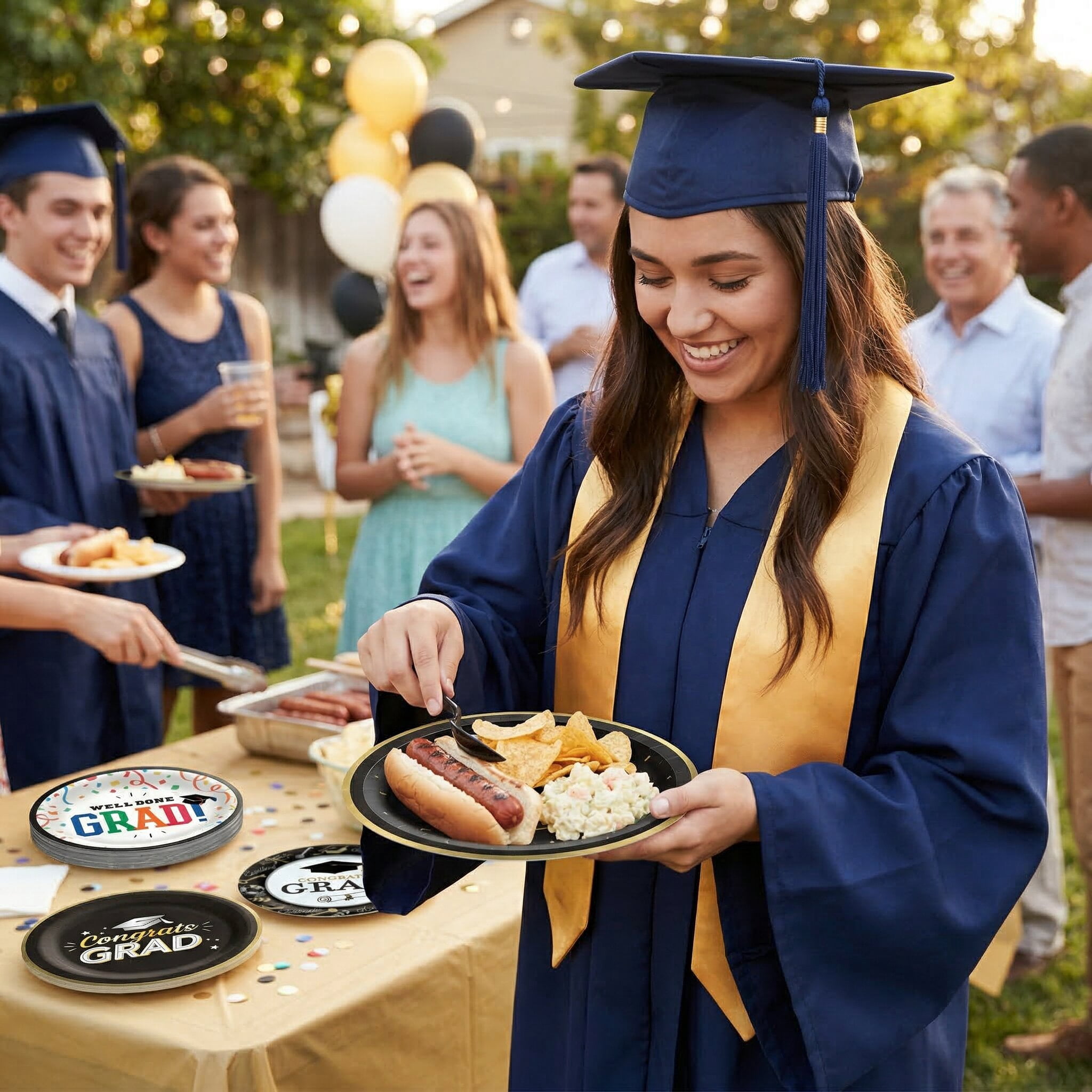 Amscan Graduation Plate Group – Multi-Size 192 Count