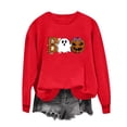 thumbnail image 5 of Jsaierl Halloween Sweatshirts Women Funny Pumpkin Graphic Pullovers Soft Classic Round Neck Long Sleeve Sweater Tops Halloween Party Supplies, Sizes S-2XL, 5 of 7