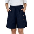 thumbnail image 2 of Favoffer Women's Casual Short Pants Solid Color Loose Fit Multi Pocket Lightweight Breathable Summer Bottom for Daily Lounging Outdoor Errands, 2 of 6