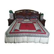 Mogul Indian Ethnic Bedspread Cotton Printed Bed Cover Coverlet Bedroom Decor Bedspread 3pc Set