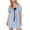 Blue, variant on Women's Casual Gingham Print Mini Dress Puff Sleeve Square Neck Tie Front Summer Dress,XXL