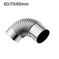 thumbnail image 3 of AFQH Elbow Pipe 90 Degree Stainless Elbow Chimney Liner Steel Stove Pipes Elbow, Outdoor Camping Tent Stove Indoor Accessories, Wood Burning Stove Indoor Chimney Pipe Extension Flue Adapter Tube, 3 of 8