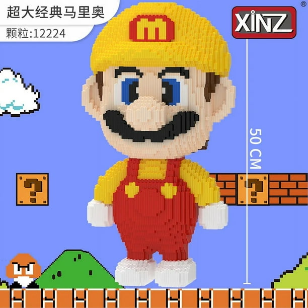 Xinz Super Mario Bros DIY Figuras Bloques de construcción de conexión Big Mario 30/50cm Mini ladrillos Juguetes para la decoración de la tienda del hogar