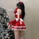thumbnail image 5 of Disfraz de Papá Noel de Navidad para mujer, vestido de tubo con hombros descubiertos, Sexy, rojo, Invierno, 5 of 7