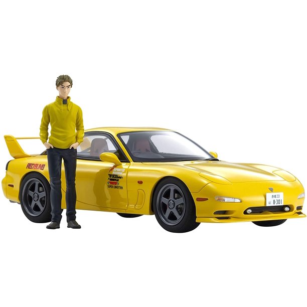 Mazda Rx 7 Fd3s Rhd Right Hand Drive Yellow With Keisuke Takahashi Figurine Initial D 1 18 Model Car By Kyosho Walmart Com