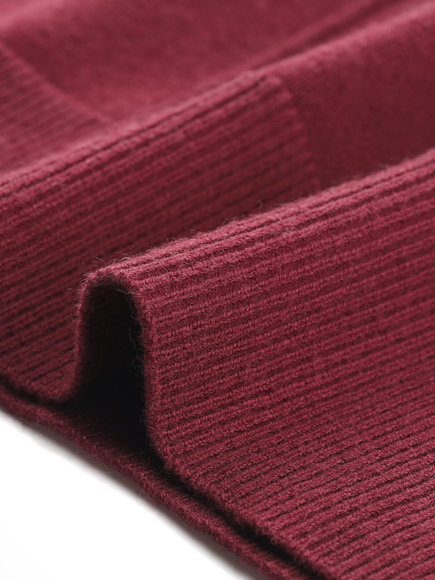 DARING DIVA V Neck Long Sleeve Chunky Knit Pullover Sweater XL Wine Red