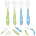 thumbnail image 2 of 4Pcs Baby Kids Utensils Baby Spoon and Fork Training Set Bendable Spoons Forks, 2 of 6
