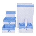 thumbnail image 1 of Redmon 7200WHBL Hamper & Basket Set, White & Blue - 5 Piece, 1 of 1