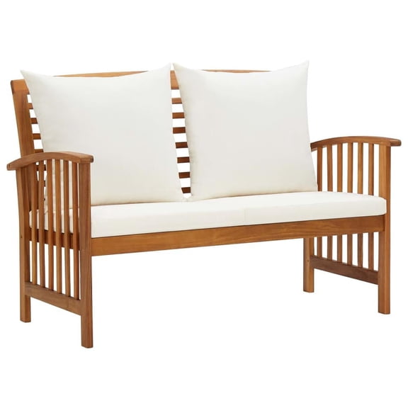 vidaXL Garden Bench with Cushions 46.9" Solid Acacia Wood, 310260