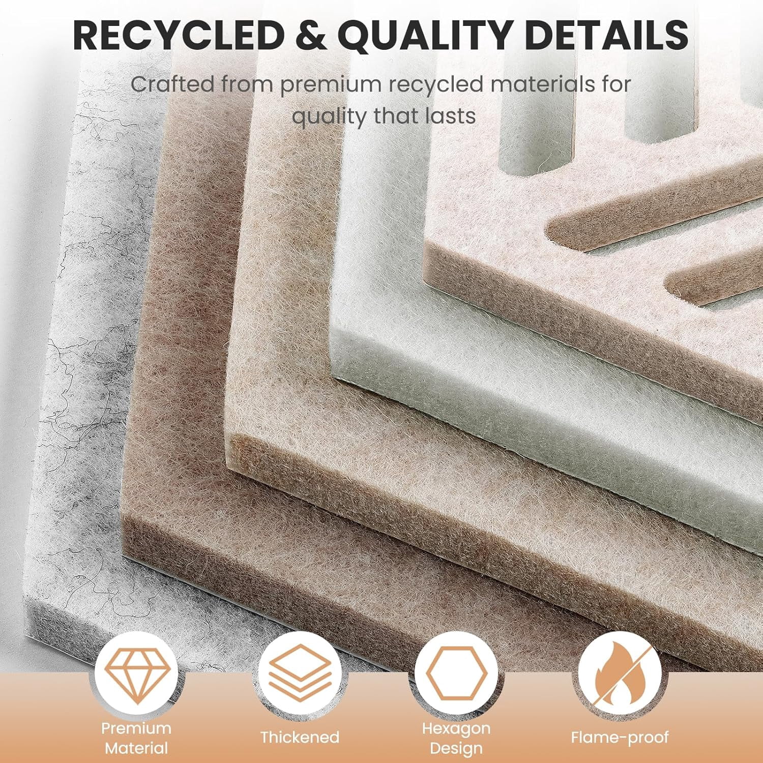 12'' Large Hexagon Cork Board Tiles – 10 Pack Adhesive Frameless Bulletin Board for Office & Home Wall Decor, Vision Board with 35 Push Pins, Decorative Pin Board for Photos & DIY