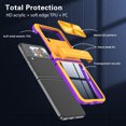 thumbnail image 6 of SOATUTO for Samsung Galaxy Z Fold 4 Case Built in Slide Camera Cover Premium Clear Heavy Duty Shockproof Coverage Protective Case Cover for Samsung Galaxy Z Fold 4 5G 2022 - Yellow+Purple, 6 of 6