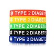 thumbnail image 1 of Medical Alert Type 1/2 Diabetes Bracelet 5Pcs Silicone Wristband Lightweight 7.5 Diameter Wearable Band for Kids Adult, 1 of 4