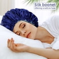 thumbnail image 2 of Silk Bonnet for Sleeping Women, Silk Bonnet, Satin Bonnet, Hair Bonnet for Sleeping Satin Bonnet for Hair Bonnets for Women Silk Bonnet for Natural Hair, Navy, 2 of 7