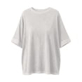 thumbnail image 5 of Womens Summer Shirts Plus Size Batwing Sleeve Versatile Neck Oversized Tshirts for Women White XL, 5 of 7