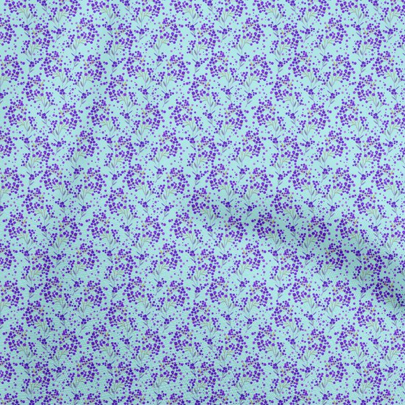 oneOone Cotton Flex Arctic Blue Fabric Leaves Craft Projects Decor Fabric Printed By The Yard 40 Inch Wide