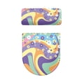 thumbnail image 5 of HELLHERO Toilet Dust Cover Set Pack of 2 U-Shaped Keep Dust Stain, Rainbow Wave Blooms, 5 of 8
