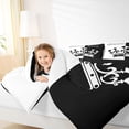 thumbnail image 4 of Feelyou Black White Crown Queen Comforter Set, Couple Anniversary Bedding Set, 3pcs, 4 of 8