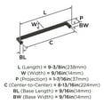 thumbnail image 5 of Amerock Balon 8-13/16 inch (224mm) Center-to-Center Oil-Rubbed Bronze Cabinet Pull, 5 of 6