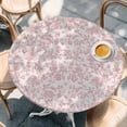 thumbnail image 3 of Farmhouse Pink Table Cloth, Round Fitted Tablecloths with Elastic Edge, Vintage Flower Leaf Botanical Plant Wipeable Waterproof Table Cover for Kitchen Wedding 45-54 Inches, 3 of 4