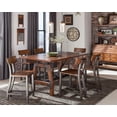 thumbnail image 5 of CoSoTower Rustic Brown And Gunmetal Finish Wooden Counter Height Chairs 2Pc Set Industrial Design Dining Furniture, 5 of 7