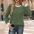 thumbnail image 6 of JGGSPWM Long Sleeve Shirts for Women Lightweight Casual Soft Sweaters Fall Outfits Color Block Winter Clothing Dressy Green XL, 6 of 7