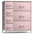 thumbnail image 7 of Sorbus Dresser with 7 Drawers - Storage Chest Organizer with Steel Frame, Wood Top, Handles, Fabric Bins (Pink), 7 of 7